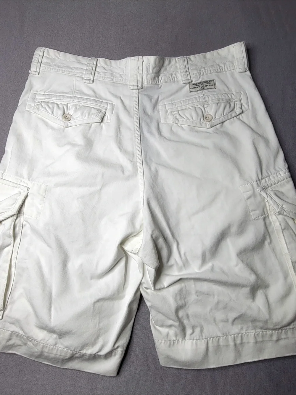 Polo by Ralph Lauren Men’s White Cargo Shorts with Utility Pockets